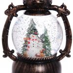 Сувенир с подсветкой Christmas «Лампа Снеговичок в лесу» 20 см (без музыки)