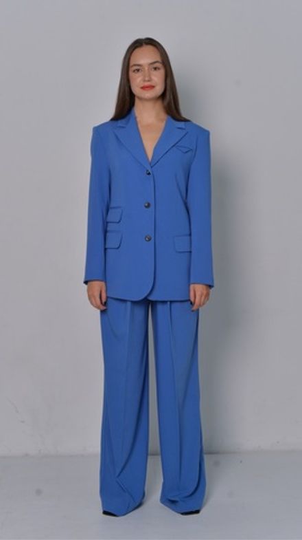 Брюки-палаццо васильково-синие