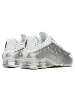 Кроссовки Nike Shox R4 White Metallic Silver Женские