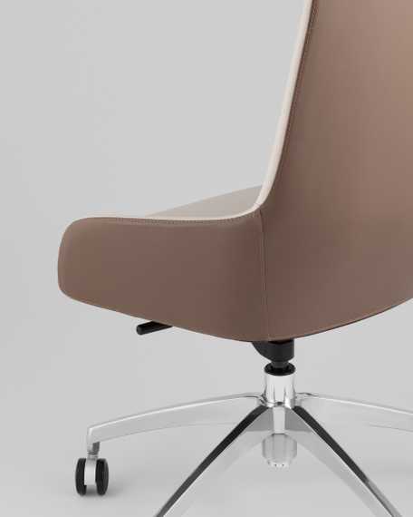 Кресло руководителя TopChairs Soulo бежевый, коричневый