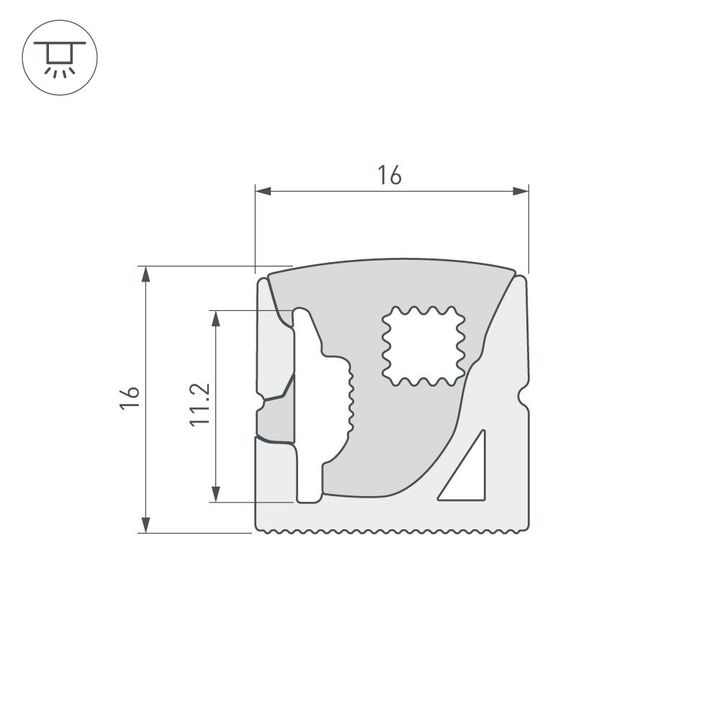 Профиль Arlight WPH-Flex-1616-Side-S11-5M White 040271(1)