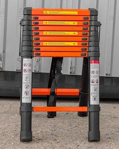 Стремянка телескопическая алюм. бытовая 2.9м (10+10 ступ.) ISMA ISMA-UP290-2