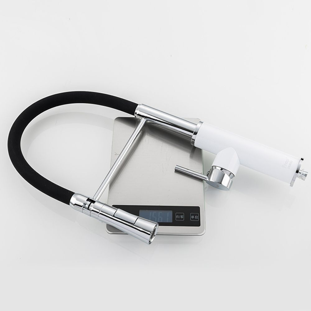 Смеситель для кухни, Frap, гибк излив, с картриджем, черно-бел, F4452-8