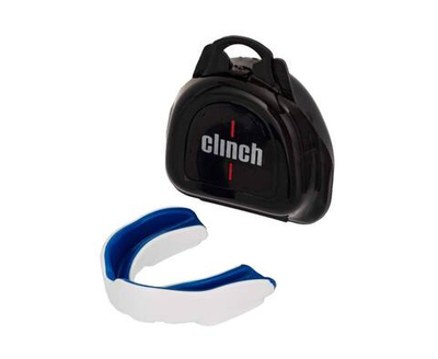 Капа одночелюстная Clinch Punch Double Layer Mouthguard бело-синяя C502