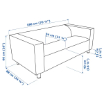2-местный диван - iKEA KLIPPAN/КЛИППАН, 66x88x180см, зеленый,  ИКЕА