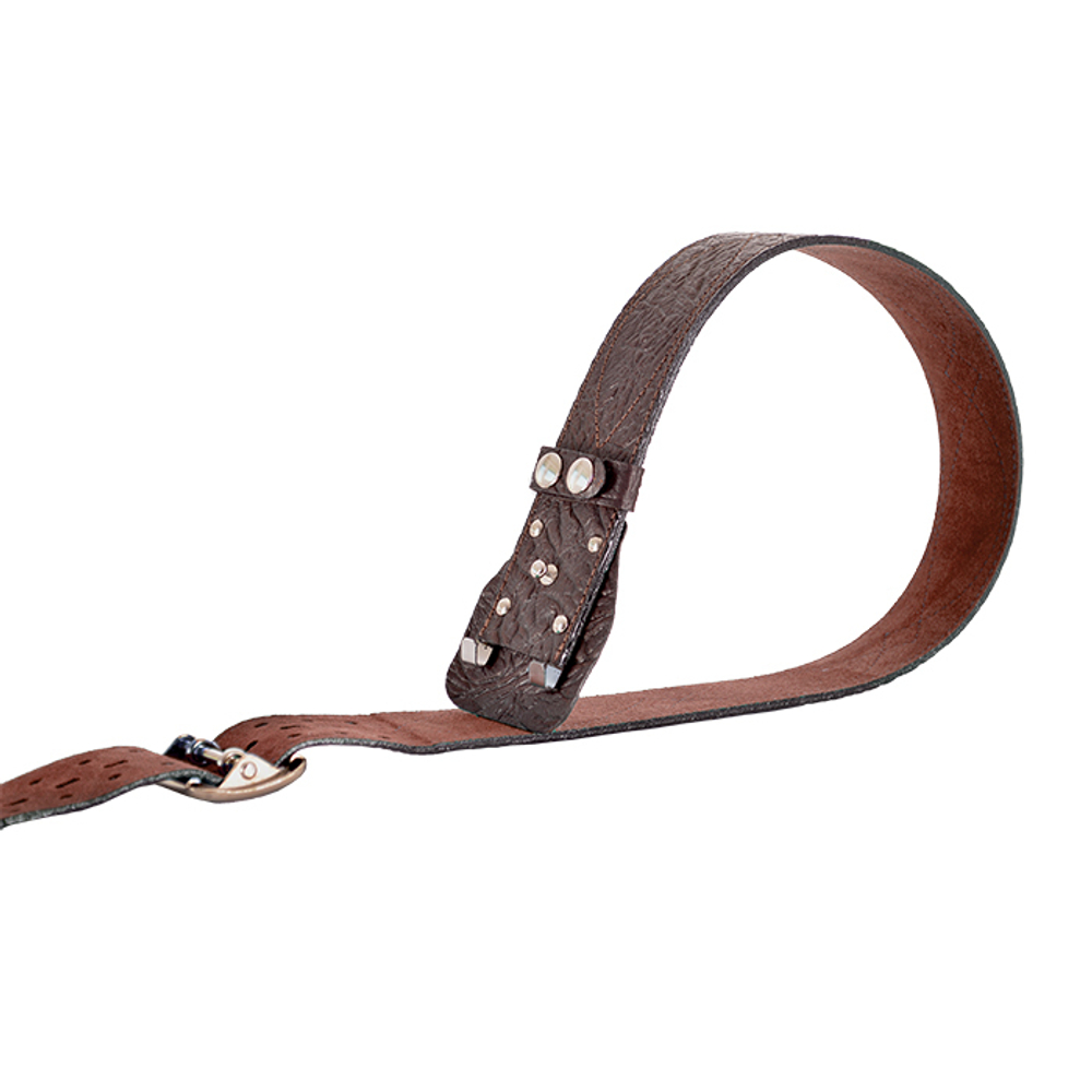 Ремень офицерский элитный коричневый быстроотстегивающийся ХСН 50мм (кожа/велюр)