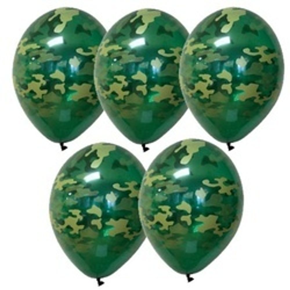 Шар (14"/36 см) Шелкография ассорти Камуфляж 25 шт.