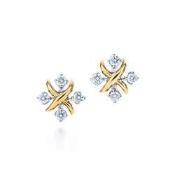 Серьги из жёлтого золота 18k с бриллиантами, Tiffany 💎 Jean Shlumberge Lynn