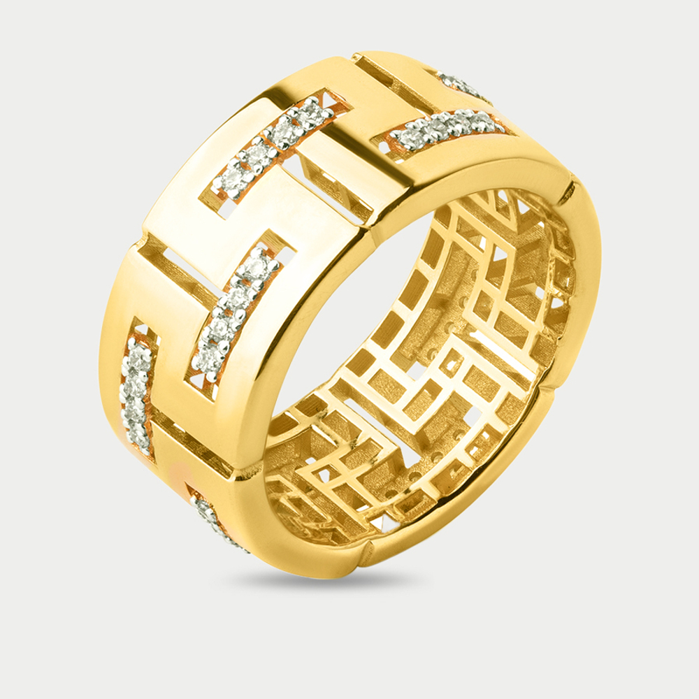 Кольцо женское из желтого золота 585 пробы с фианитами (арт. 902221-4102)