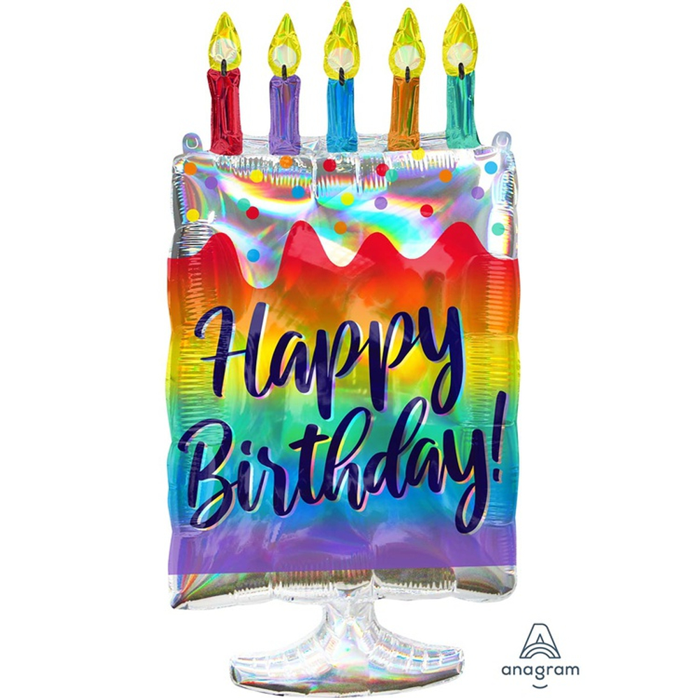Шар Фольгированный Торт радуга переливы (Ассорти)