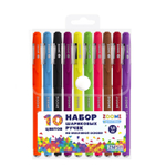 Набор шариковых ручек Zoomi, 10 цветов, 1.0 мм , на масляной основе, круглый, цветной корпус покрытие soft touch, ПВХ чехол, европодвес