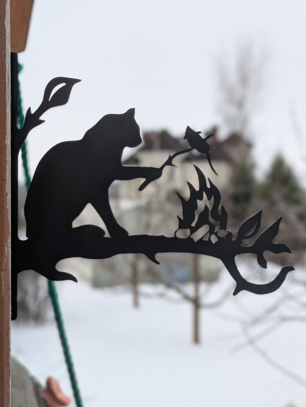 Кронштейн для кашпо Кошка жарит мышку, кашпо подвесное, держатель для цветов