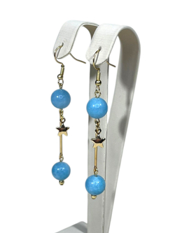 Серьги подвески голубой кварц