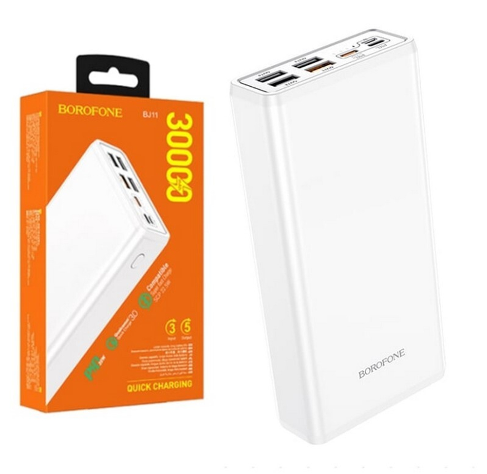 Портативный аккумулятор BOROFONE BJ11 30000 mAh (белый)