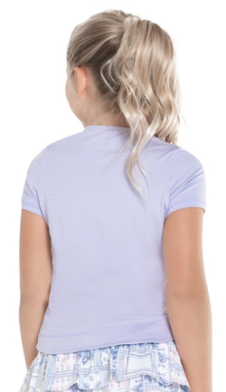 Футболка для девочки теннисная Lucky in Love All About Ikat Double V Short Sleeve Top - purple
