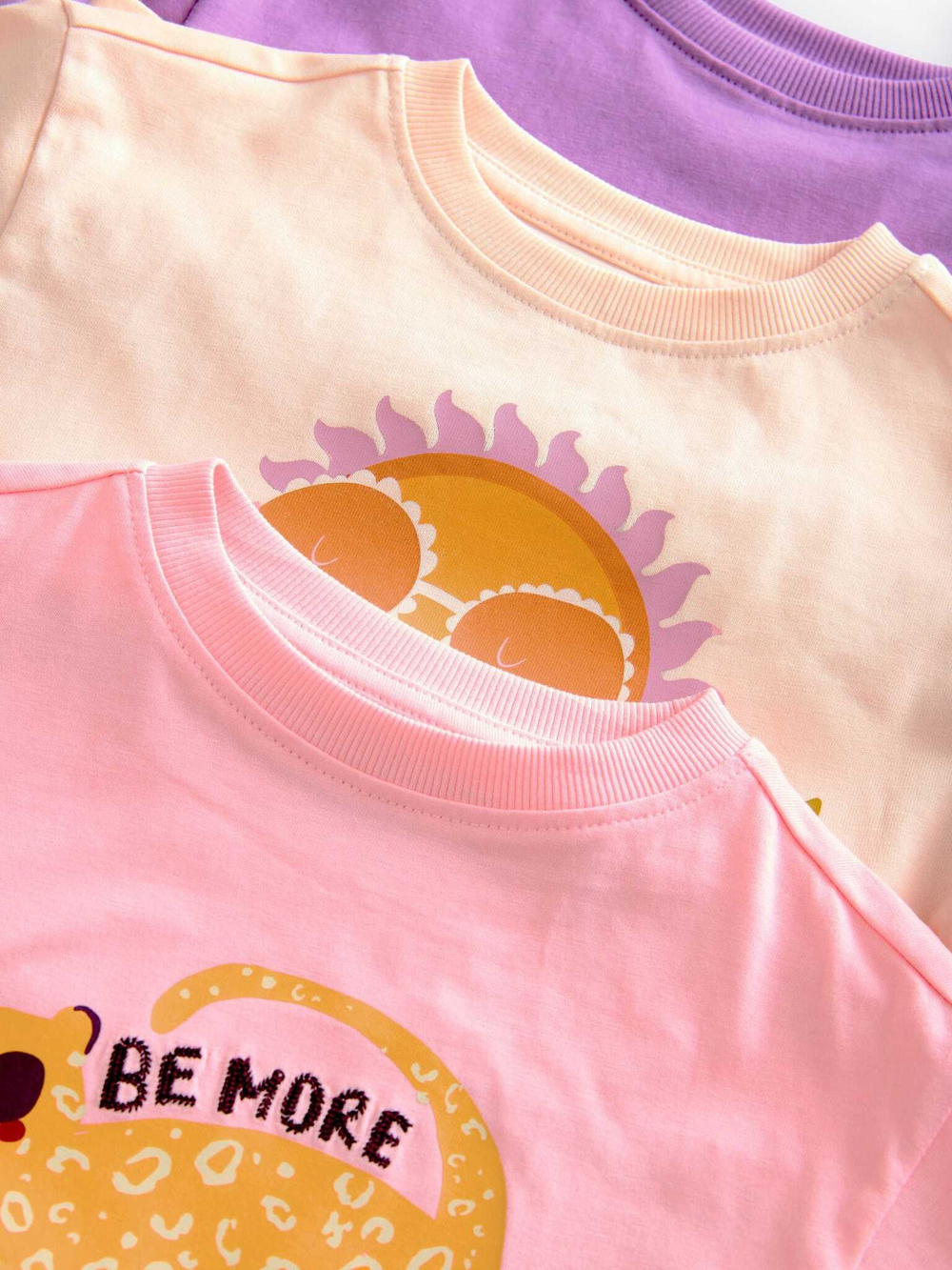 Пижама для девочки Next AC0-770, 3 шт., Розовый, Сиреневый