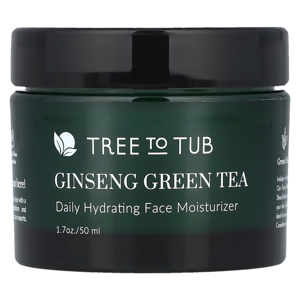 Tree To Tub, женьшень и зелёный чай, увлажняющий крем для лица, 50 мл (1,7 унции)