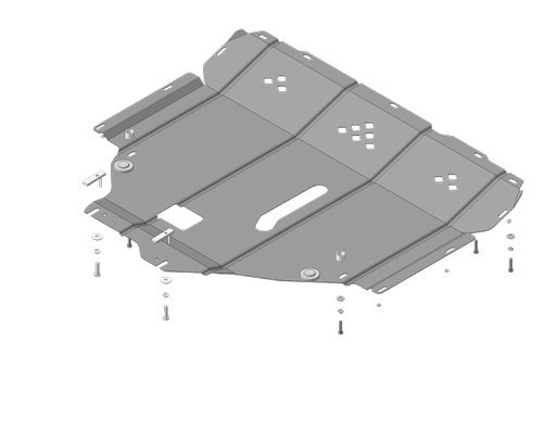 Защита картера Двигателя, КПП. 2 мм, Сталь. для Suzuki Sx4 2013-2021, Suzuki Vitara 2015-н.в. MOTODOR.02419