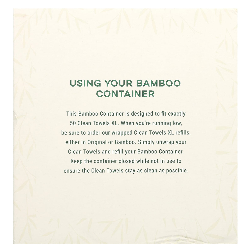 Clean Skin Club, Luxe Bamboo Box, чистые полотенца, размер XL, контейнер с крышкой, 50 шт.