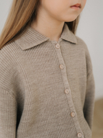 Кардиган с воротником, Бежевый