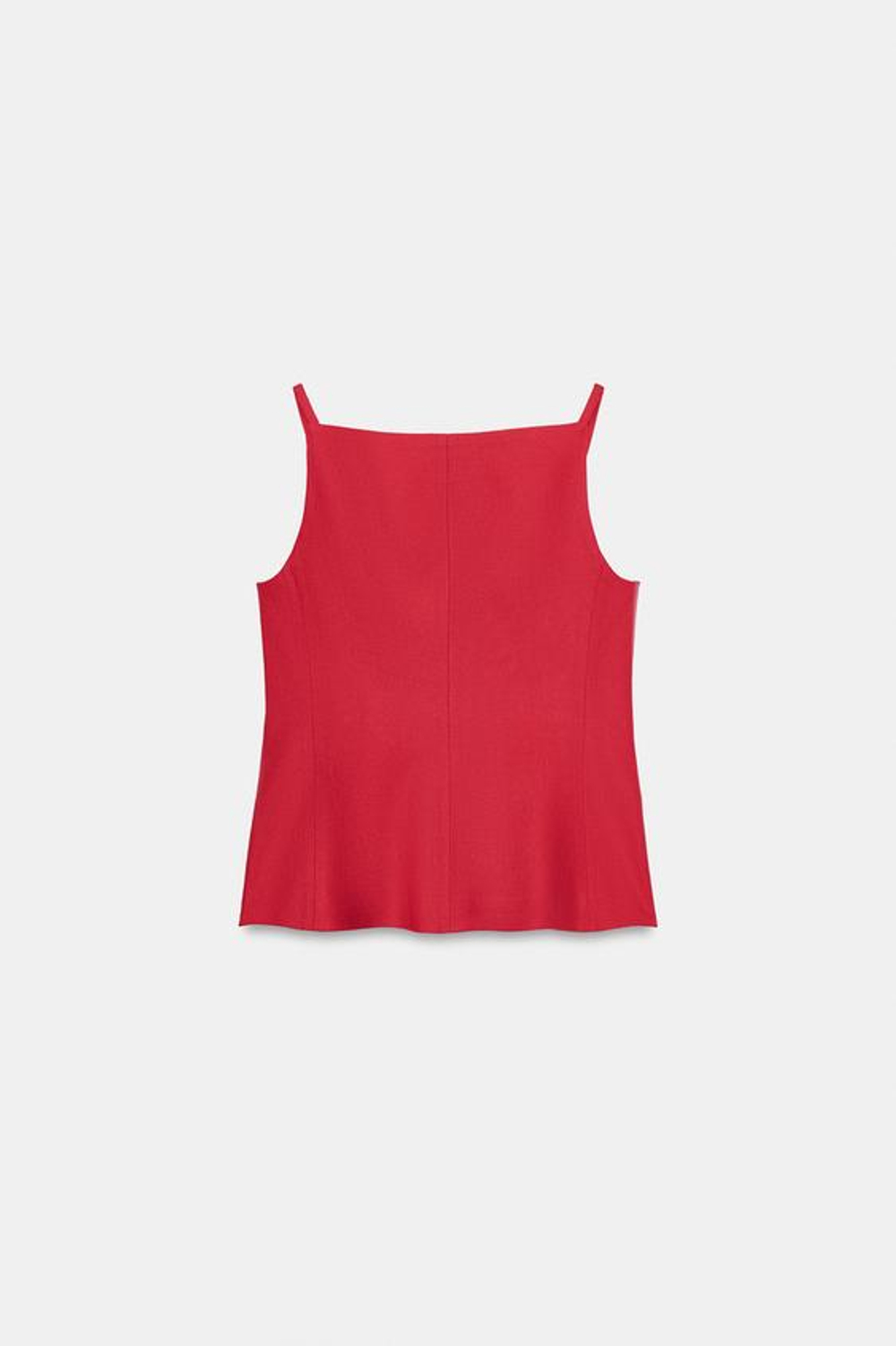 ZARA ЖИЛЕТ С ВЫРЕЗОМ СЕРДЕЧКОМ ИЗО ЛЬНА, КРАСНЫЙ