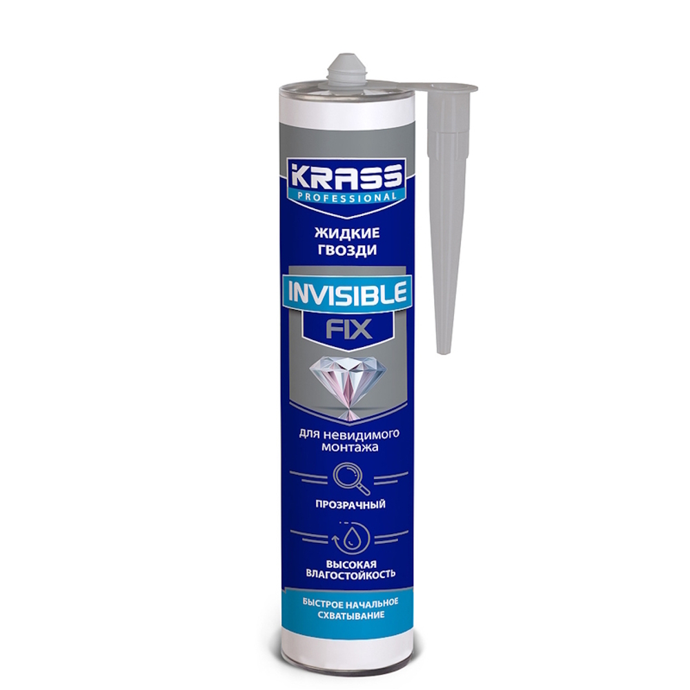 Клей жидкие гвозди  KRASS невидимый монтаж INVISIBLEFIX бесцв. 300мл