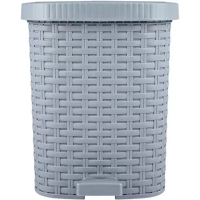 Контейнер педальный для мусора Артлайн (без вкладыша) 12л (серый) (комплект 3 шт)