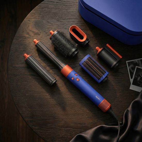 Стайлер Dyson Airwrap i.d. Long HS08 Straight+Wavy, синий/оранжевый (Vinca Blue/Topaz)