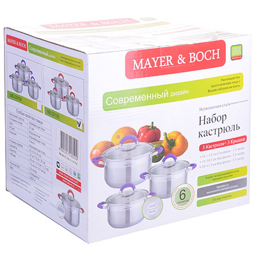 Набор кастрюль Mayer&amp;Boch 29104 6 пр.