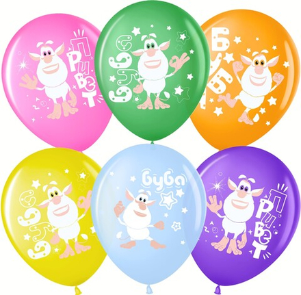 Воздушный Шар (12''/30 см) Буба, Ассорти, пастель, 1 ст, 25 шт.