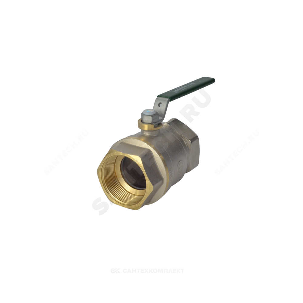 Кран шаровой латунь хром R250W Ду 15 Ру42 ВР рычаг зеленый Giacomini R250WX023