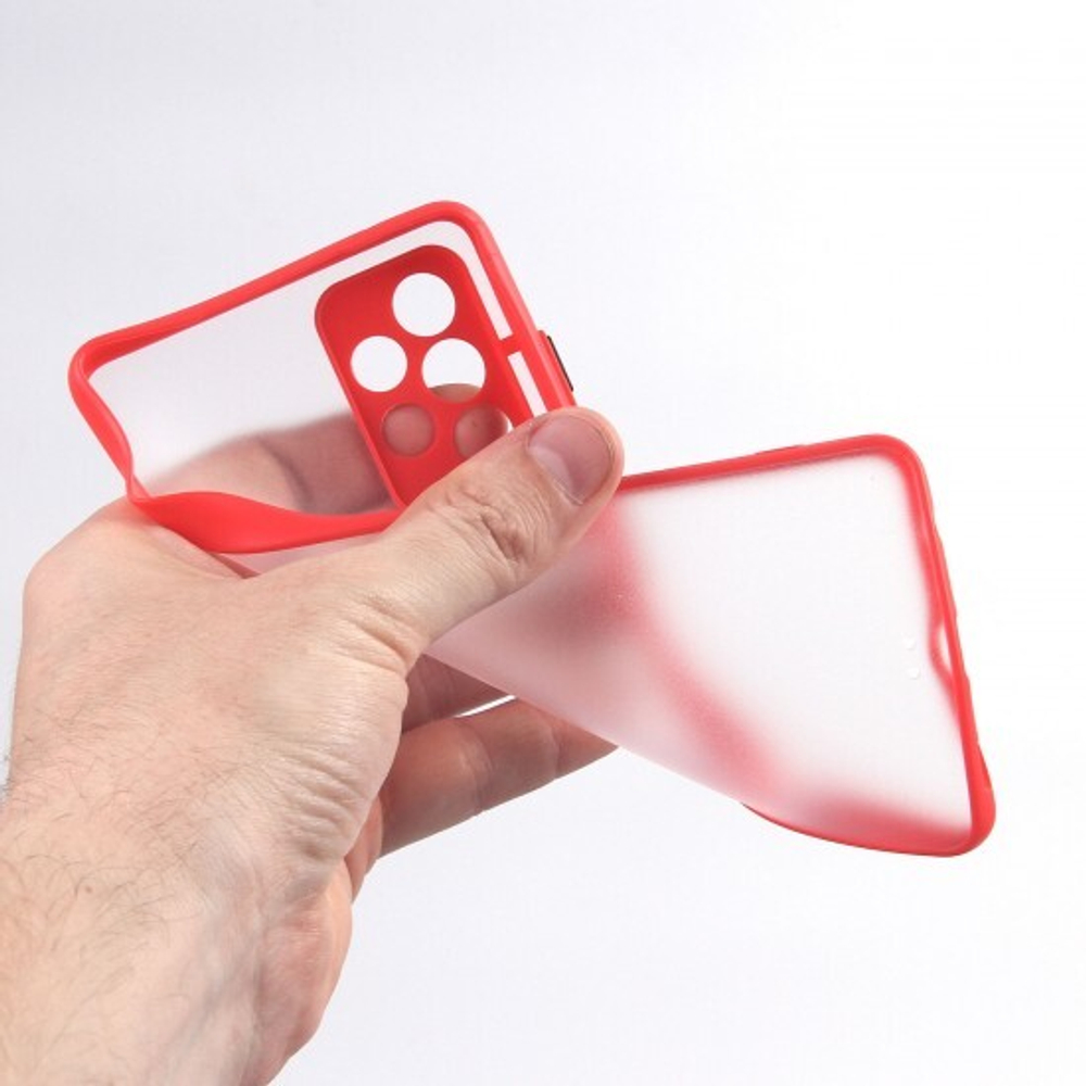 Чехол для Samsung Galaxy A72, прозрачный, матовый, 0,5 мм, 012507 Красный