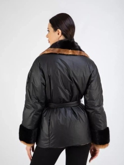 Куртка утепленная с мехом короткая демисезонная