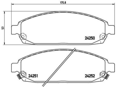 BREMBO - P37010-BRB - Brake Pad Set, disc brake