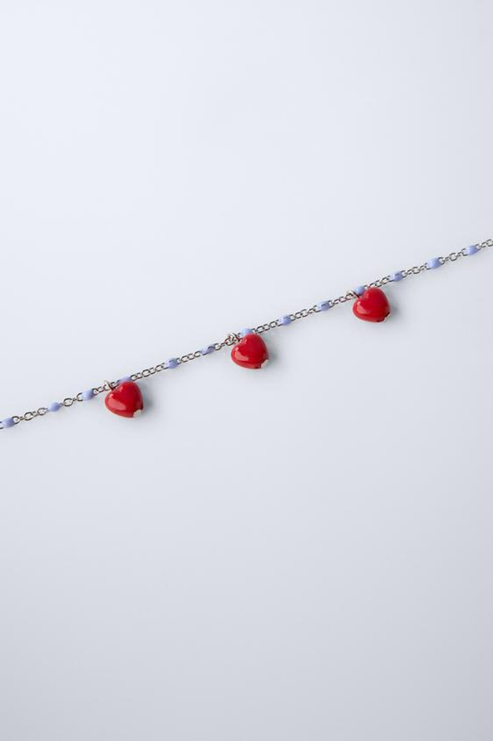 ZARA НАБОР ИЗ КОЛЬЕ И ДВУХ КОЛЕЦ С ДЕТАЛЯМИ «СЕРДЦЕ», КРАСНЫЙ