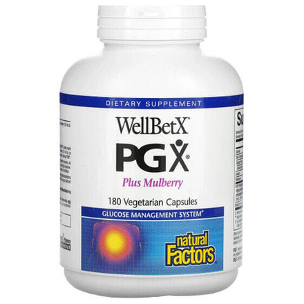 Для похудения и контроля веса Natural Factors, WellBetX PGX, с шелковицей, 180 растительных капсул
