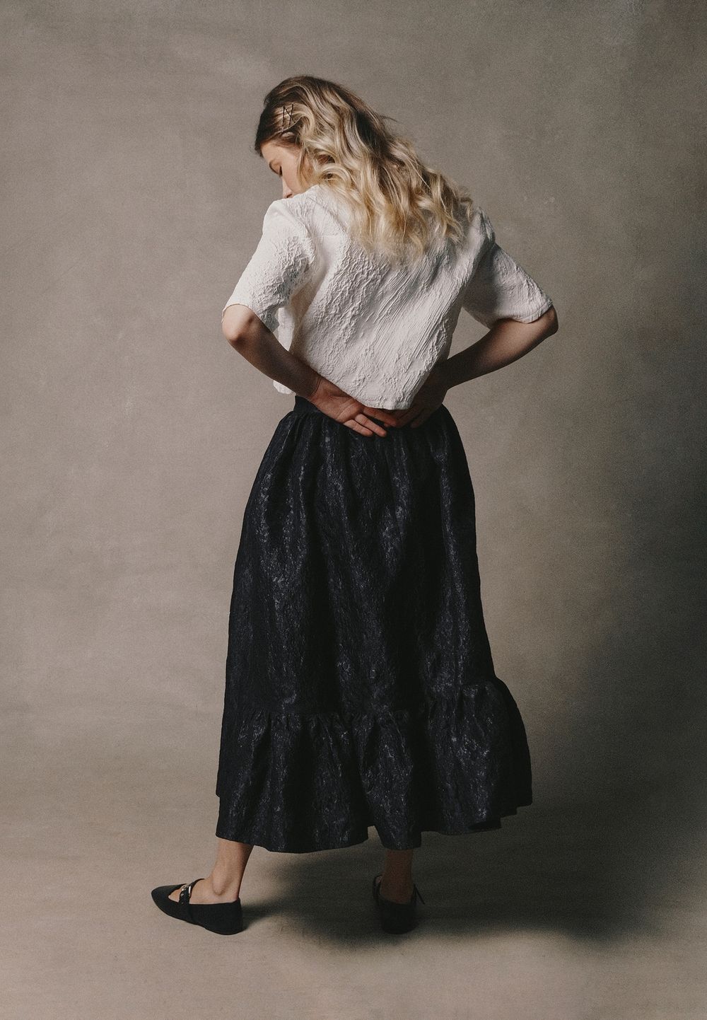 Popcorn cropped shirt