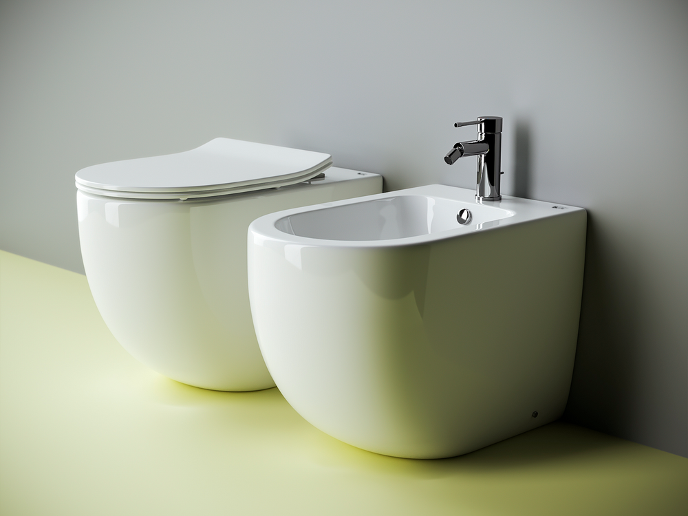 Напольный приставной унитаз Metropol Rimless