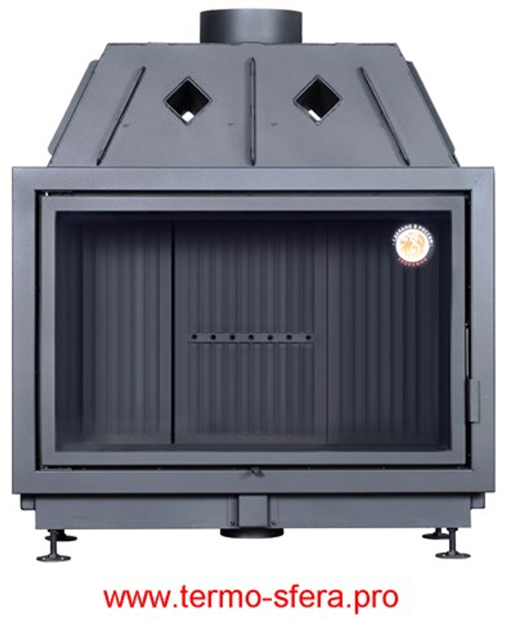 Каминная топка Экокамин Альфа 1000 B подовая черный шамот