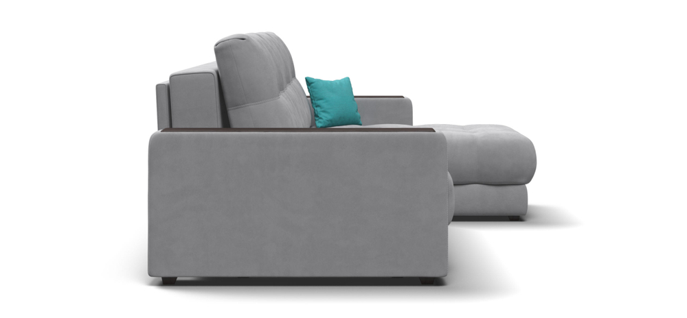 Угловой диван Босс Классик Велюр Монолит сталь