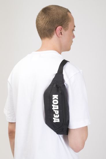 Сумка CODERED Hip Bag Черный Таслан/Белый Принт КОДРЭД