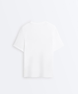 Oysho Футболка оверсайз с коротким рукавом из хлопковой смеси, белый