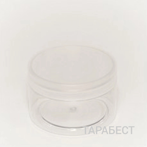 Банка 250 мл пластик прозрачная с матовой крышкой