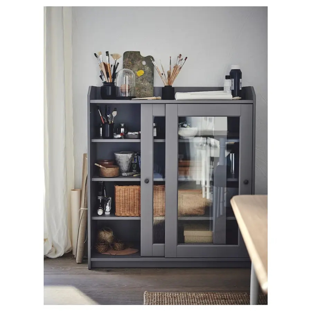 Шкаф - HAUGA IKEA/ ХАУГА ИКЕА, 105x116х36 см, темно-серый