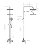 Душевая система без излива с регулировкой высоты TITANIUM 187402RP240