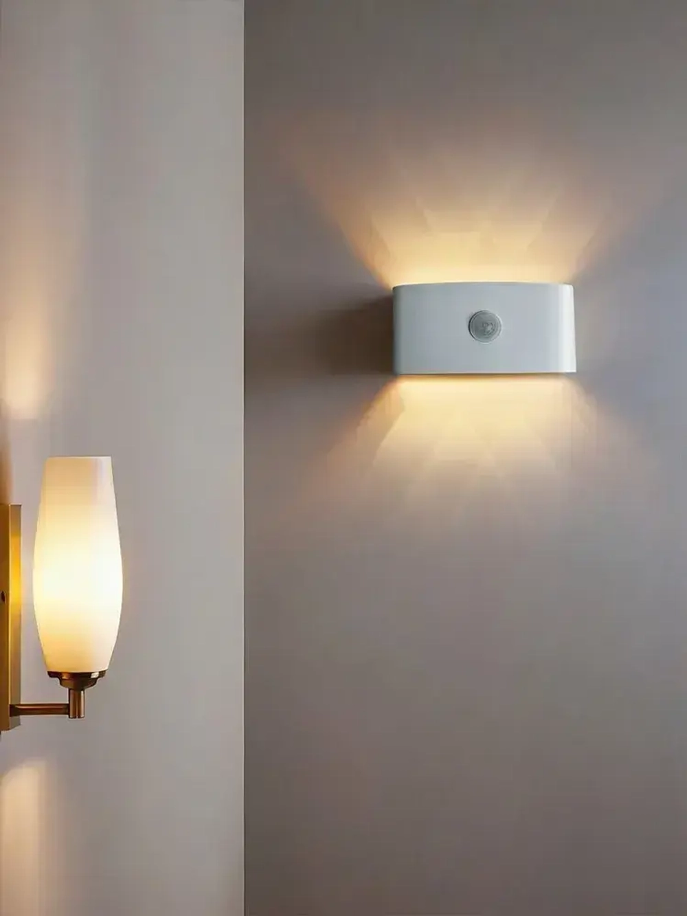 Светильник бра настенный светодиодный уличный с датчиком движения и датчиком освещенности 220в OutFrame 3000K, 6Вт, белый