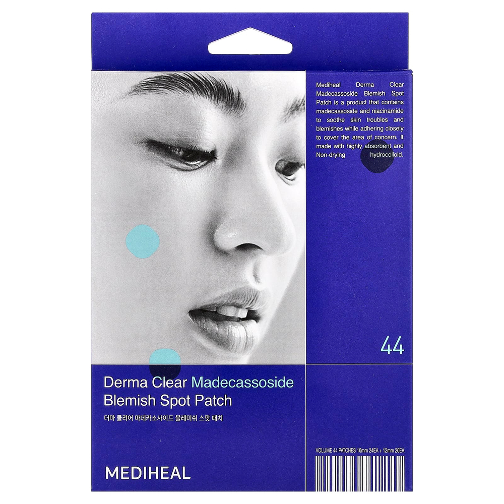 MEDIHEAL, Derma Clear, мадекассосид, патч для точечного нанесения, 44 патча