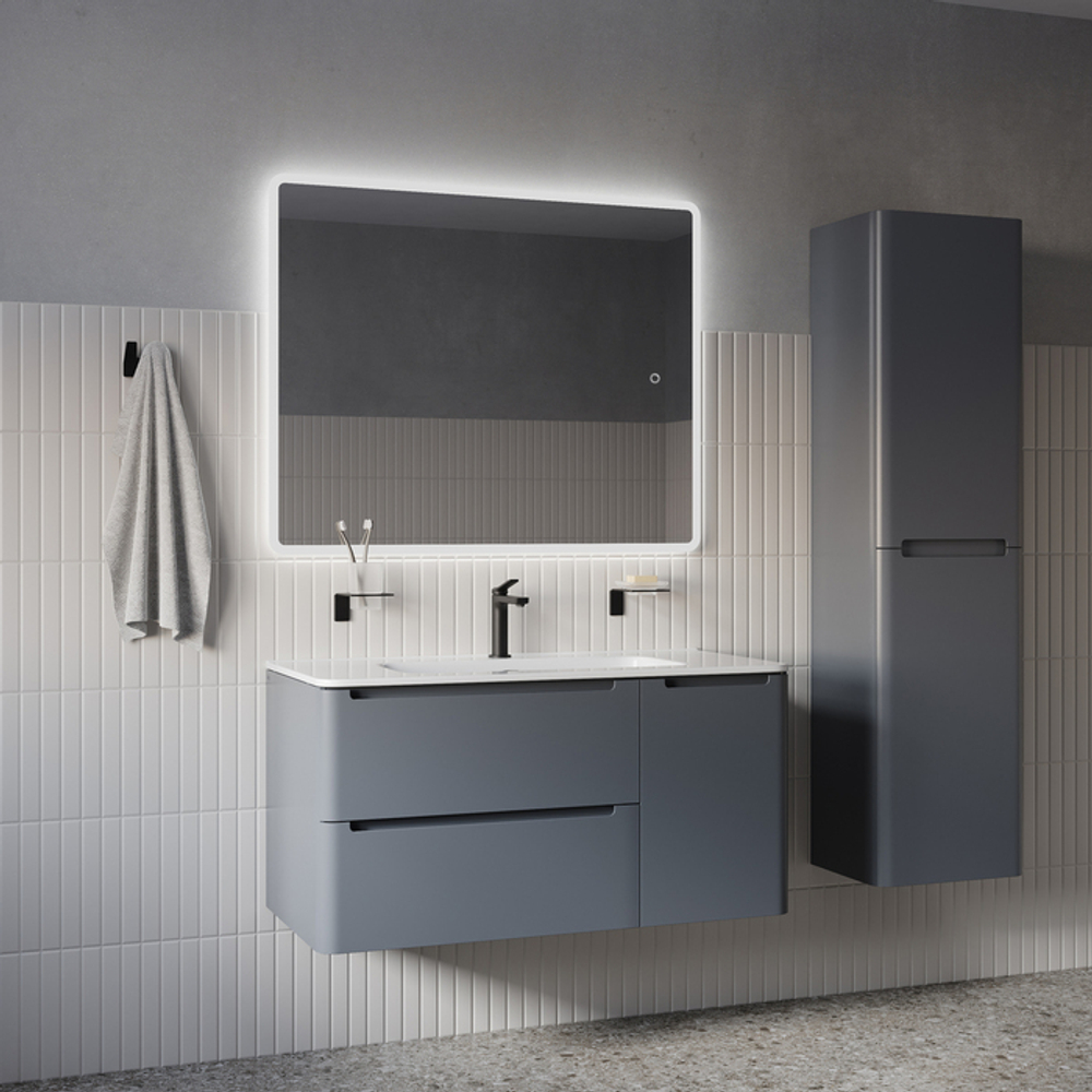 Зеркало с подсветкой 3 в 1 IDDIS Uniq, два навеса, 100/80 см, UNI1080i98