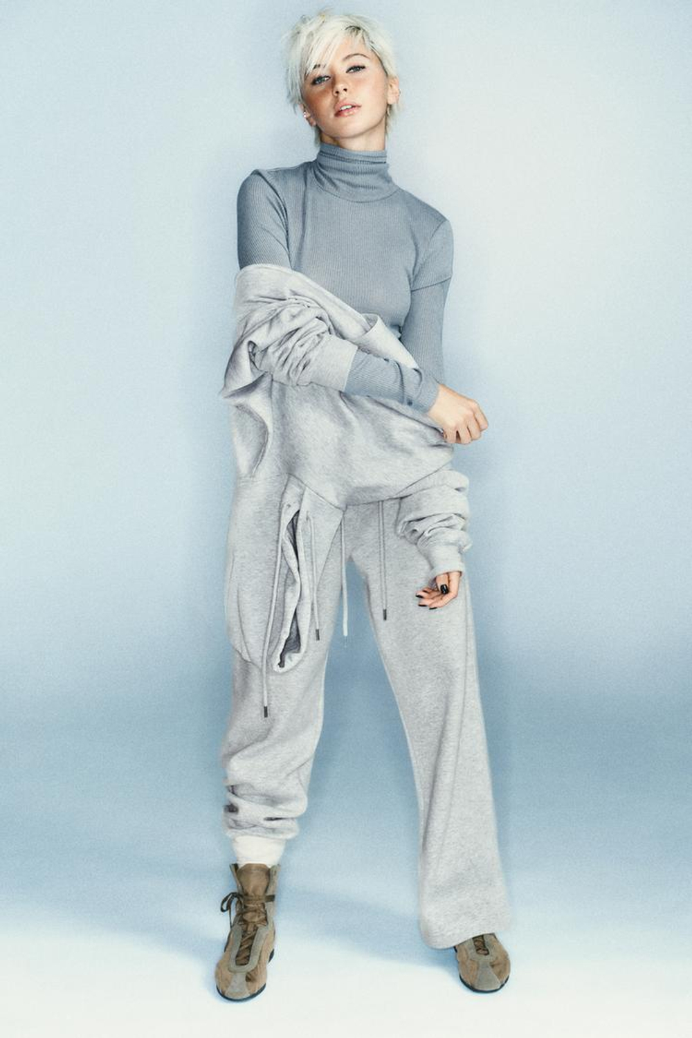 ZARA ТОП В РУБЧИК С ВОРОТНИКОМ-СТОЙКОЙ, ЖЕМЧУЖНО-СЕРЫЙ