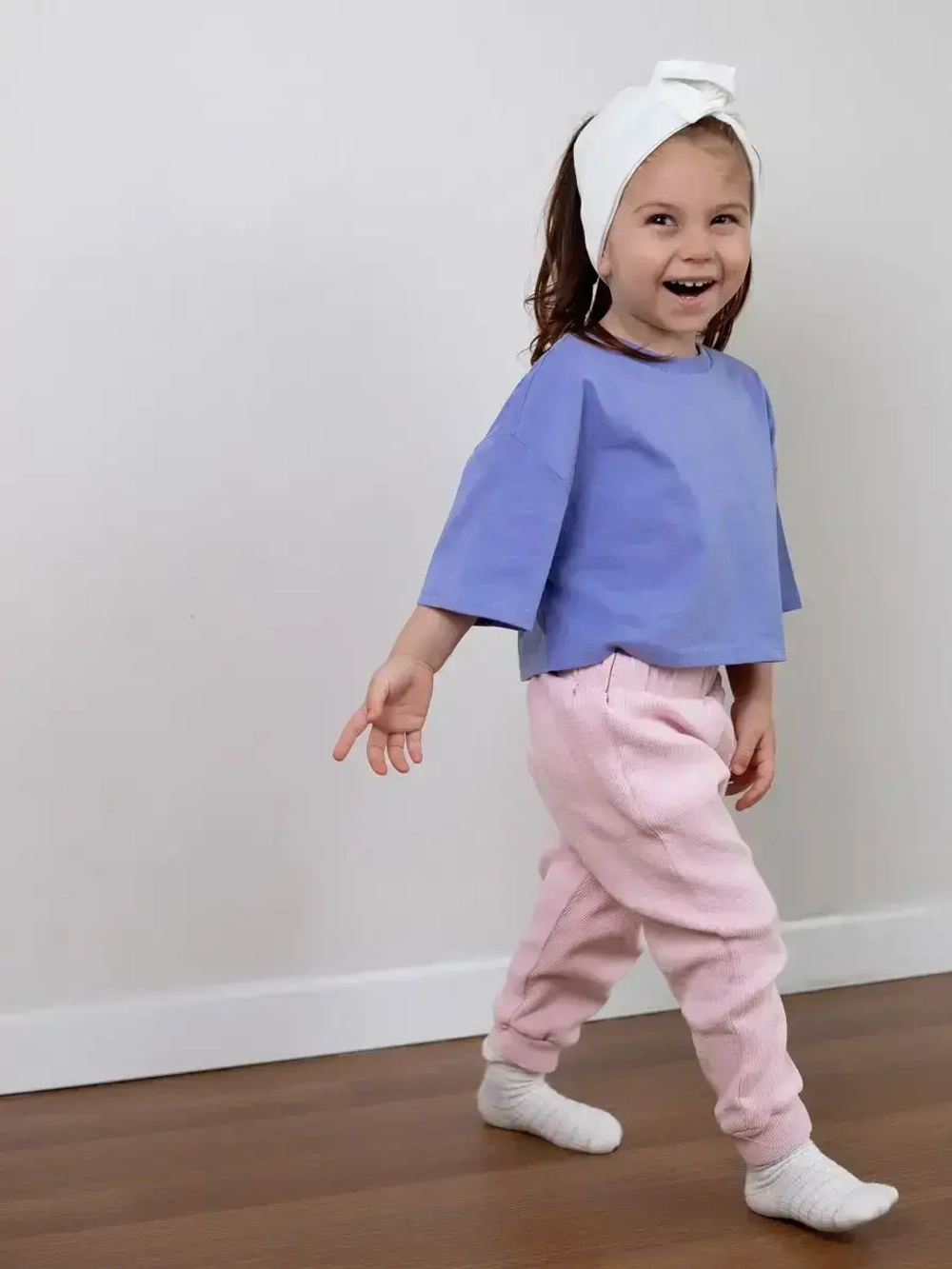 Футболка детская укороченная базовая